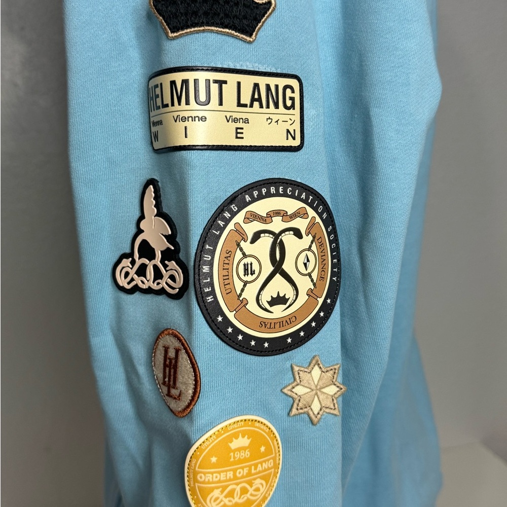 Helmut Lang Light Blue Graphic Hoodie - Picture 4 of 6